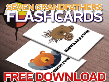 Preview of FREE Seven Grandfather Teachings Ojibwe Flashcards