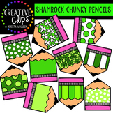 FREE Shamrock Chunky Pencils {Creative Clips Digital Clipart}