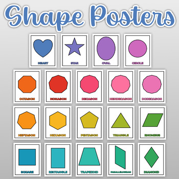 Preview of FREE Shape Posters - 2D Shapes Classroom Decor
