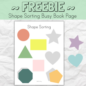 Preview of FREE Shape Sorting Matching Busy Book Page - File Folder - Toddler PreK