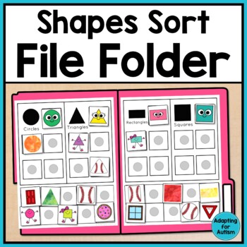 Preview of Shapes Sorting File Folder Game | Special Education Math Activity