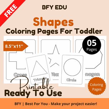 Preview of FREE*Shapes* Toddler Coloring Book 8.5x11 05 pages