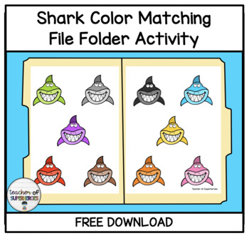 Preview of FREE Shark Color Matching File Folder Activity