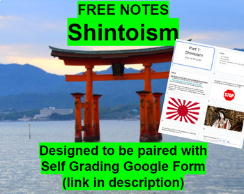 Preview of FREE Shintoism Notes (Paired w Google Form or PDF) Japan / Japanese Religion