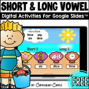 Preview of FREE Short & Long Vowels Digital Activity for Google Slides™