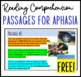 FREE! Short Reading Comprehension Passages for Aphasia