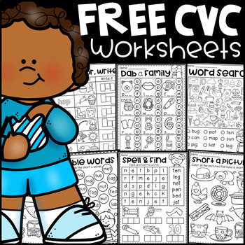 Preview of FREE Short Vowel CVC Worksheets