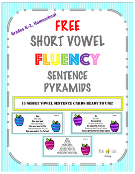 Preview of FREE Short Vowel Fluency Sentence Pyramids