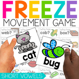 FREE Short Vowels CVC Words Game | FREEZE Movement Activit