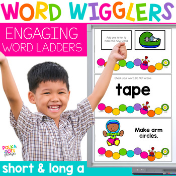 Preview of FREE Short and Long A Game | CVCe Word Ladders | Word Wigglers Movement Activity