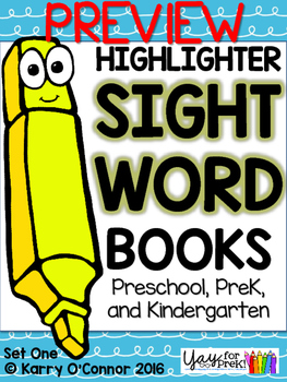 Preview of FREE! Sight Word Book Sample {preschool, prek, kindergarten}