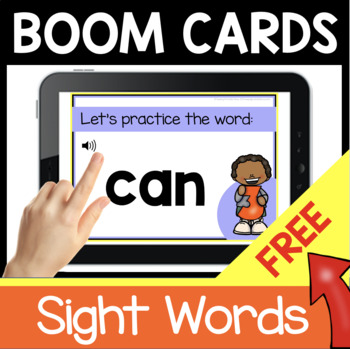 Preview of FREE Sight Word Boom Cards - Digital Sight Word Games - Kindergarten Sight Words