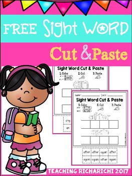 FREE Sight Word Cut and Paste Worksheets (First Grade) by Teaching