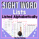 Sight Word Lists | High Frequency Words PrePrimer 1st 2nd 