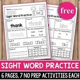 Free Sight Word Practice Worksheets Freebies Printables Pr