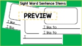 FREE Sight Word Sentence Stems