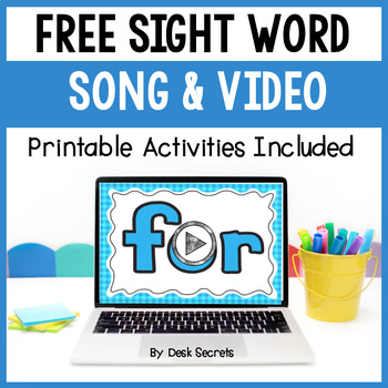 Preview of FREE Sight Word Song and Video With Activities - FOR