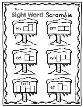 Free Sight Words Center January Printables And Worksheets For Kindergarten