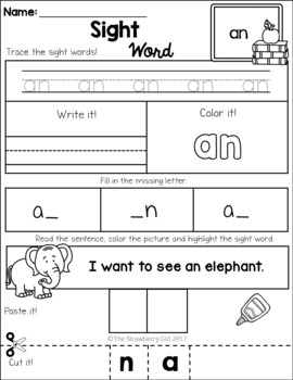 free sight word practice 1st grade by the strawberry girl tpt