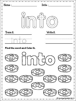 FREE Sight Words Worksheets (Primer) by Teaching RichaRichi | TpT