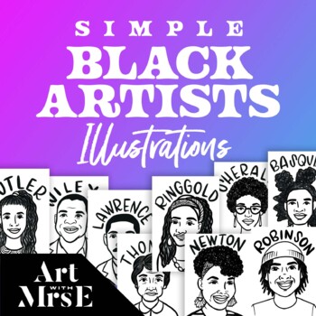 Preview of FREE // Simple Black Artist Illustrations