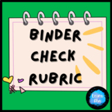 FREE | Simple Binder Check Rubric