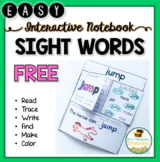 FREE Easy Sight Words Interactive Notebook Sample