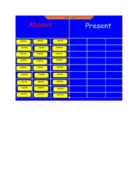 Preview of FREE Simple SmartBoard Attendance