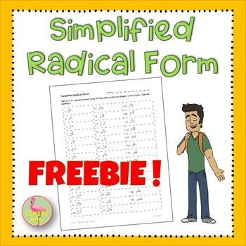 Preview of Radical Functions Simplified Radical Form Freebie