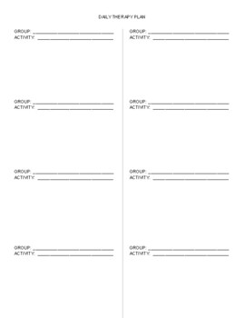 FREE Simple Daily Therapy Plans Template by Heidi Robison | TPT