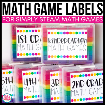 Preview of FREE Simply STEAM Game Labels [MATH & GRAMMAR]