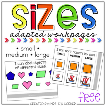 Preview of FREE Sizes Adapted Work Binder® - Small, Medium, Large