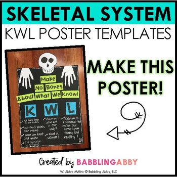 Preview of FREE Skeletal System KWL Poster - Halloween Holiday - Fall