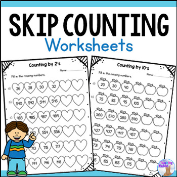 Preview of FREE Skip Counting Math Worksheets - Counting by 2's, 5's, 10's, & 25's