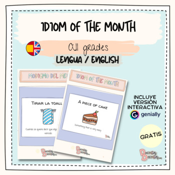 Preview of FREE Smart Board - Idiom of the month poster - Modismo del mes (Eng/Esp)
