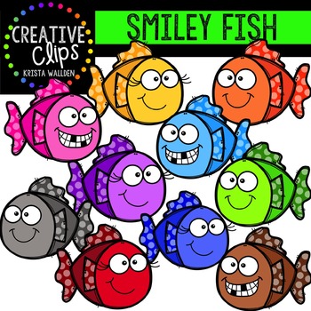 Preview of FREE Smiley Fish {Creative Clips Digital Clipart}