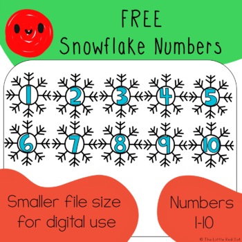 Preview of FREE Snowflake Numbers MOVEABLE Clipart