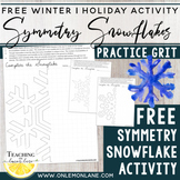 FREE Snowflake Symmetry Activity Winter Craft Snow STEAM &