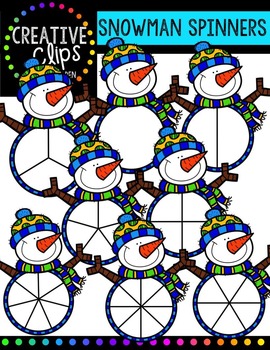 Preview of Snowman Clipart Spinners - Winter Clipart {Creative Clips Clipart}