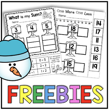 Preview of FREE Snowman Teen Numbers Number Line Worksheet - Winter Math Centers