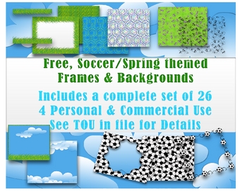 Preview of FREE Soccer/Spring Theme Frames & Borders Set