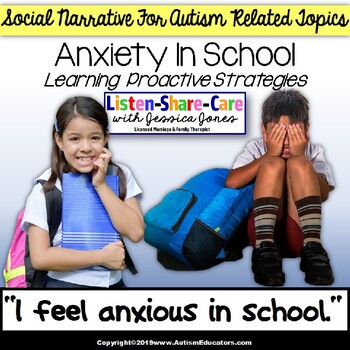 Preview of FREE Social Narrative Feeling Anxious In School for Special Education and Autism
