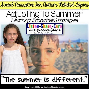 Preview of FREE Social Narrative Summer Break for Autism and Special Education