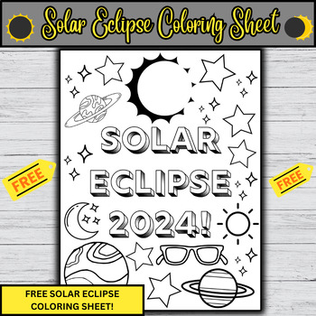 Preview of FREE Solar Eclipse 2024 Coloring Sheet