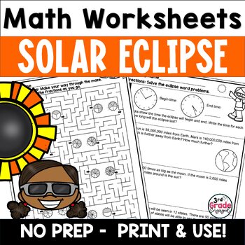 Preview of FREE Solar Eclipse Math Worksheets