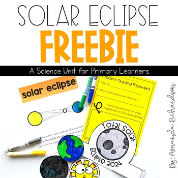 Preview of FREE Solar Eclipse 2024 Activities, Solar Eclipse Hat, Solar Eclipse Writing