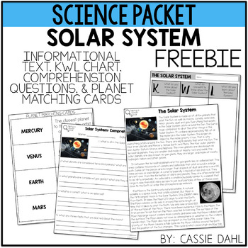 Preview of FREE Solar System Packet