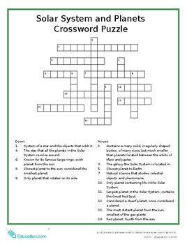 solar system fun crossword puzzle answers