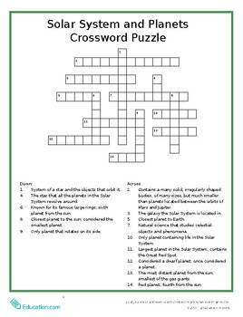 Preview of Solar System and Planets Crossword Puzzle!