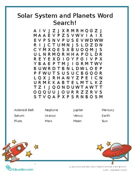 Preview of Solar System and Planets Word Search!